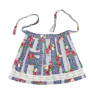 VINTAGE floral lace cottagecore handmade kitchen half apron